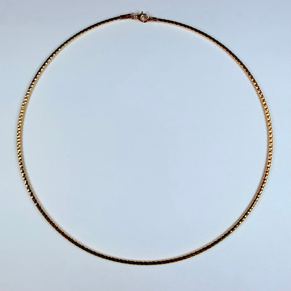14K Yellow Gold Balestra Fancy Faceted Omega Chain Collar Choker Necklace 15”